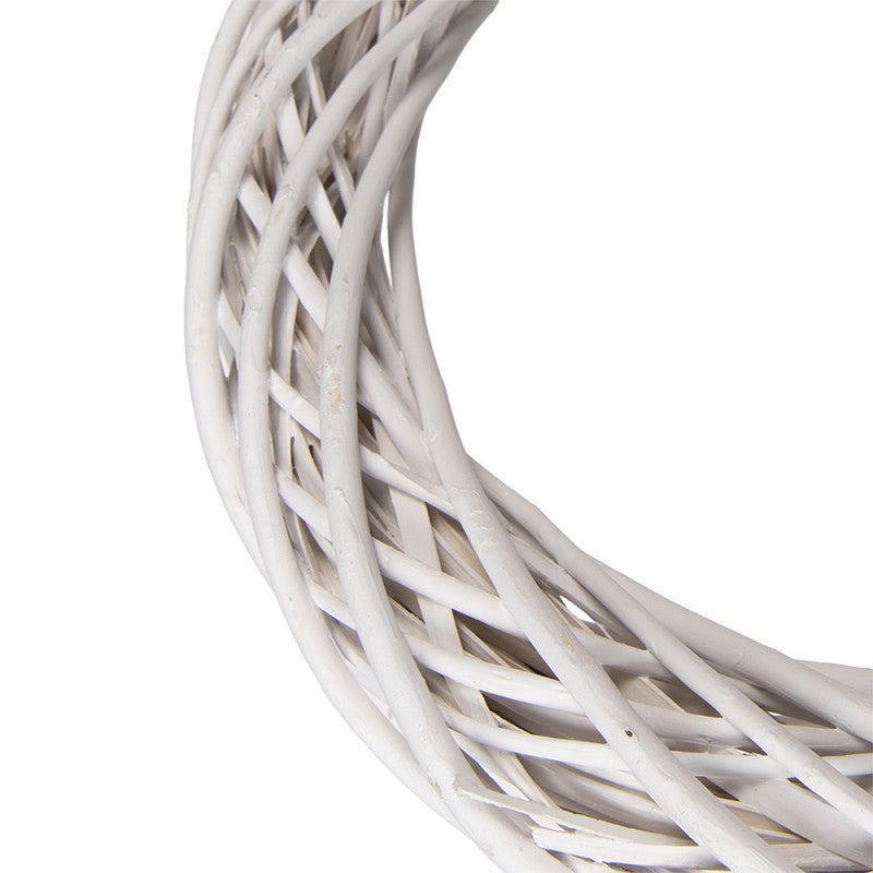 Clayre & Eef Deko-Kranz Ø 50 cm Weiß gewaschen – Shabby Chic Kranz Rohling (6RO0600LW)