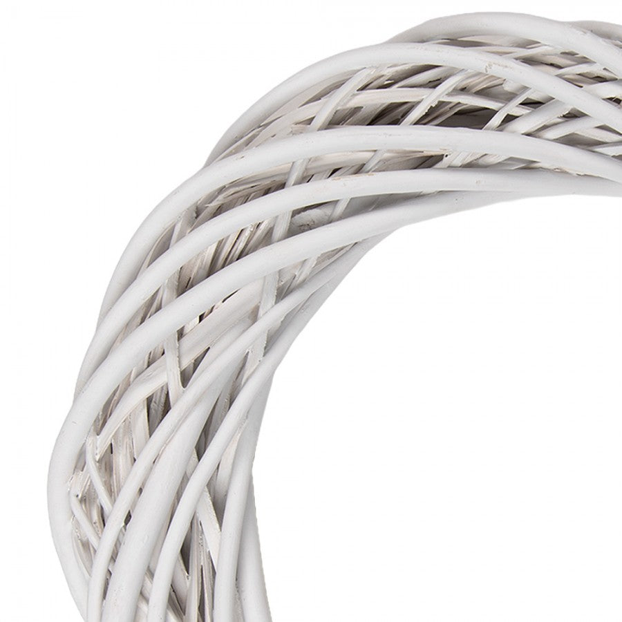 Clayre & Eef Deko-Kranz Ø 40 cm Weiß gewaschen – Shabby Chic Kranz Rohling (6RO0600MW)