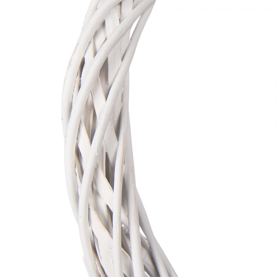 Clayre & Eef Rattan-Kranz Ø 40 cm Weiß – Flacher Rattankranz Rohling (6RO0603LW)