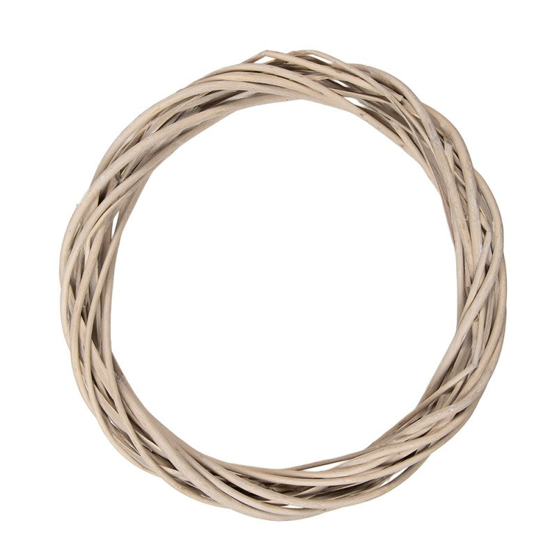 Clayre & Eef Rattan-Kranz Ø 30 cm – Flacher Natur-Rattankranz Rohling (6RO0603M)