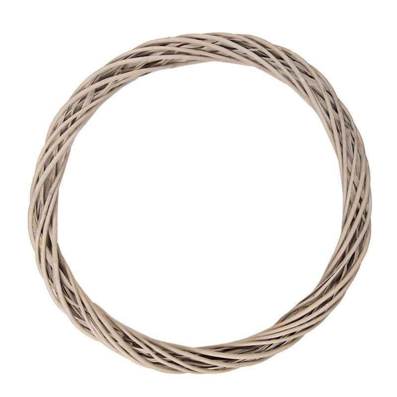 Clayre & Eef Rattan-Kranz Ø 50 cm – Flacher XL Natur-Rattankranz (6RO0603XL)