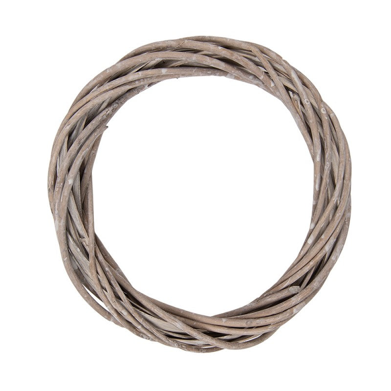 Clayre & Eef Rattan-Kranz Ø 20 cm – Flacher Zier-Rattankranz Rohling (6RO0603XS)