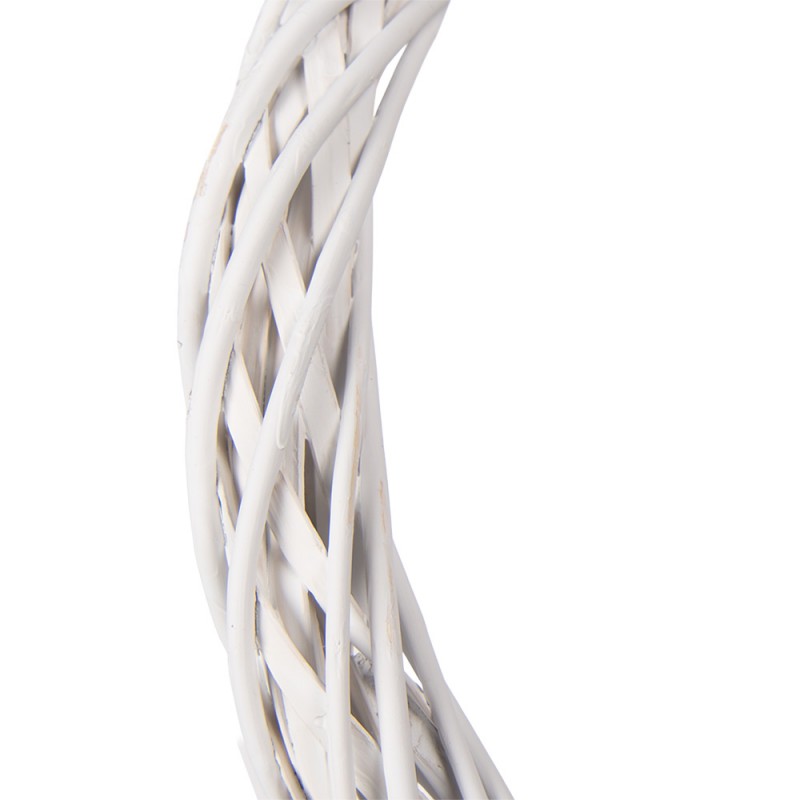 Clayre & Eef Rattan-Kranz Ø 10 cm Weiß – Zierlicher Mini-Rattankranz (6RO0603XXSW)