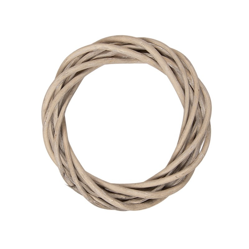 Clayre & Eef Rattan-Kranz Ø 10 cm – Zierlicher Mini-Naturkranz Rohling (6RO0603XXS)