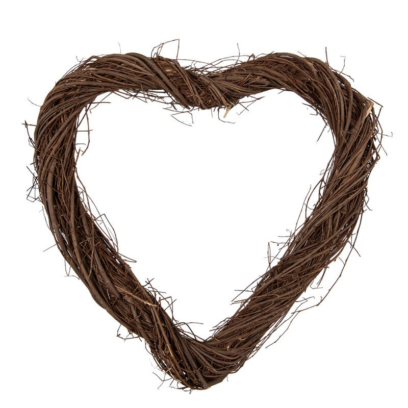 Clayre & Eef Rattan-Herz 40 cm – Deko-Herz Kranz Rohling (6RO0606M)