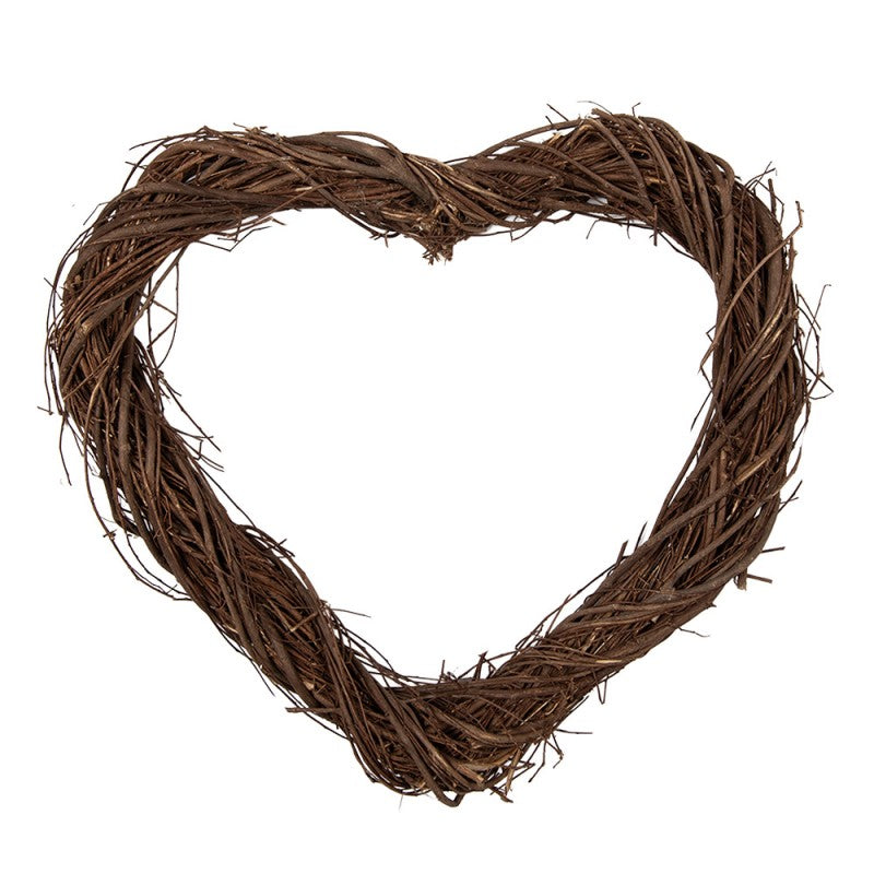 Clayre & Eef Rattan-Herz 30 cm – Deko-Herz Rohling (6RO0606S)