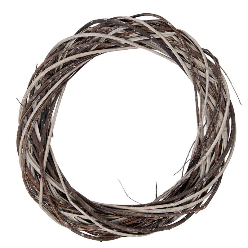 Clayre & Eef Rattan-Kranz Ø 40 cm – Klassischer Natur-Rattankranz (6RO0610L)