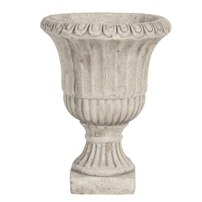 Clayre & Eef Blumentopf Ø 15x20 cm Grau-Braun – Steinguss Übertopf (6TE0304)
