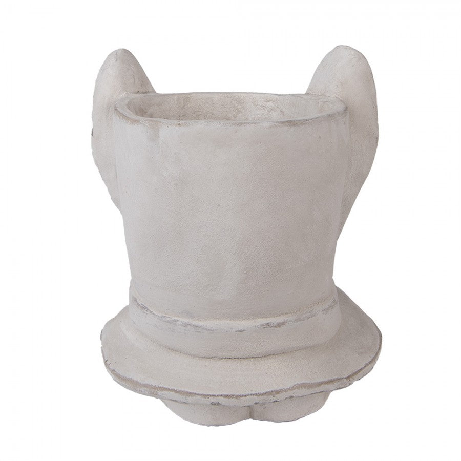 Clayre & Eef Blumentopf Kaninchen Hase 20x20x25 cm Beige – Große Steinguss Figur (6TE0553L)