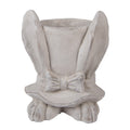 Clayre & Eef Blumentopf Kaninchen Hase 20x20x25 cm Beige – Große Steinguss Figur (6TE0553L)