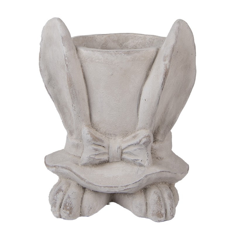 Clayre & Eef Blumentopf Kaninchen Hase 20x20x25 cm Beige – Große Steinguss Figur (6TE0553L)