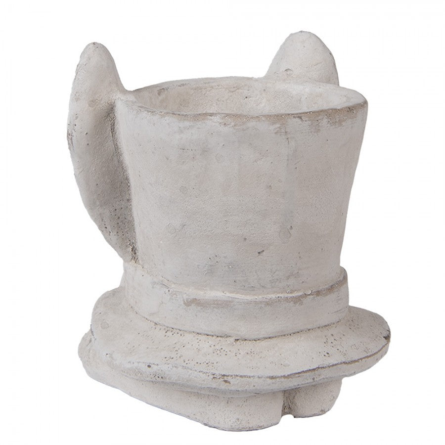 Clayre & Eef Blumentopf Kaninchen Hase 17x16x19 cm Beige – Steinguss Figur (6TE0553M)