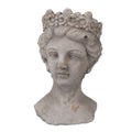 Clayre & Eef Pflanzkopf Büste Frau 14x15x24 cm Grau – Steinguss Kopfgefäß (6TE0555)