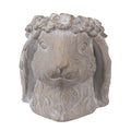 Clayre & Eef Blumentopf Kaninchenkopf 16x18x18 cm Beige – Steinguss Hasenkopf (6TE0556M)