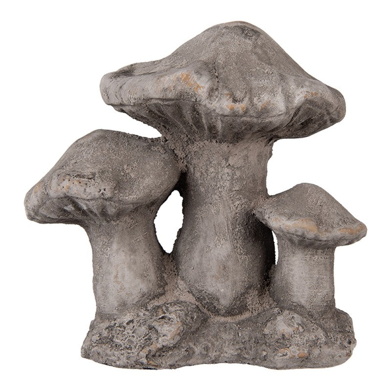 Steinguss-Dekofigur Pilzgruppe 3er Grau 16x12x15 cm Wetterfest von Clayre & Eef (6TE0569)