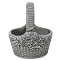 Clayre & Eef Blumentopf Korb 19x15x23 cm Grau – Steinguss Pflanzgefäß (6TE0594)