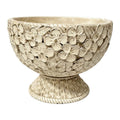 Clayre & Eef Pflanzschale floral  Ø 20x15 cm Beige – Ovale Steinguss Schale (6TE0595)