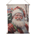 Clayre & Eef Canvas-Wandbehang „Weihnachtsmann Vintage I“ mit Holzleisten, 55x3x75 cm (6WK0049)