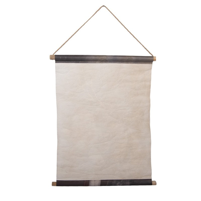 Clayre & Eef Canvas-Wandbehang „Weihnachtsmann mit Rentier “ mit Holzleisten, 55x3x75 cm (6WK0052)