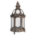 Französische Barock-Metall-Laterne Antikbraun-Gold 27x27x53 cm von Clayre & Eef (6Y4001)