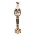 Elegante Weihnachtsfigur Nussknacker-Trommler Gold-Weiß Metall 10x9x38 cm von Clayre & Eef (6Y5605)