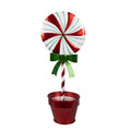 Weihnachtsdekoration Lollypop Tischfigur im Topf Metall Rot Grün 12x9x31 cm von Clayre & Eef (6Y5627)