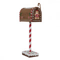 Nostalgischer Weihnachts-Standbriefkasten Lebkuchen Santa Mail Braun-Bunt Metall 14x8x37 cm von Clayre & Eef (6Y5629)