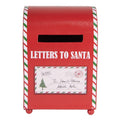 Nostalgischer Weihnachts-Tischbriefkasten Letters to Santa Rot-Weiß Metall 14x13x19 cm von Clayre & Eef (6Y5800)