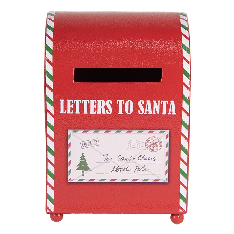 Nostalgischer Weihnachts-Tischbriefkasten Letters to Santa Rot-Weiß Metall 14x13x19 cm von Clayre & Eef (6Y5800)