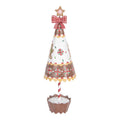 Deko-Weihnachtsbaum aus Metall Pfefferkuchenmann mit Cupcake-Fuß Braun Weiß Ø 11x37 cm von Clayre & Eef (6Y5803)