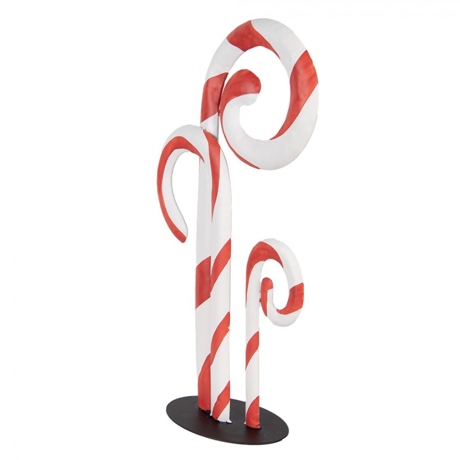 Weihnachtsdekorationsfigur Zuckerstangen Trio Spiralen Metall Weiß Rot 24x11x46 cm von Clayre & Eef (6Y5864)
