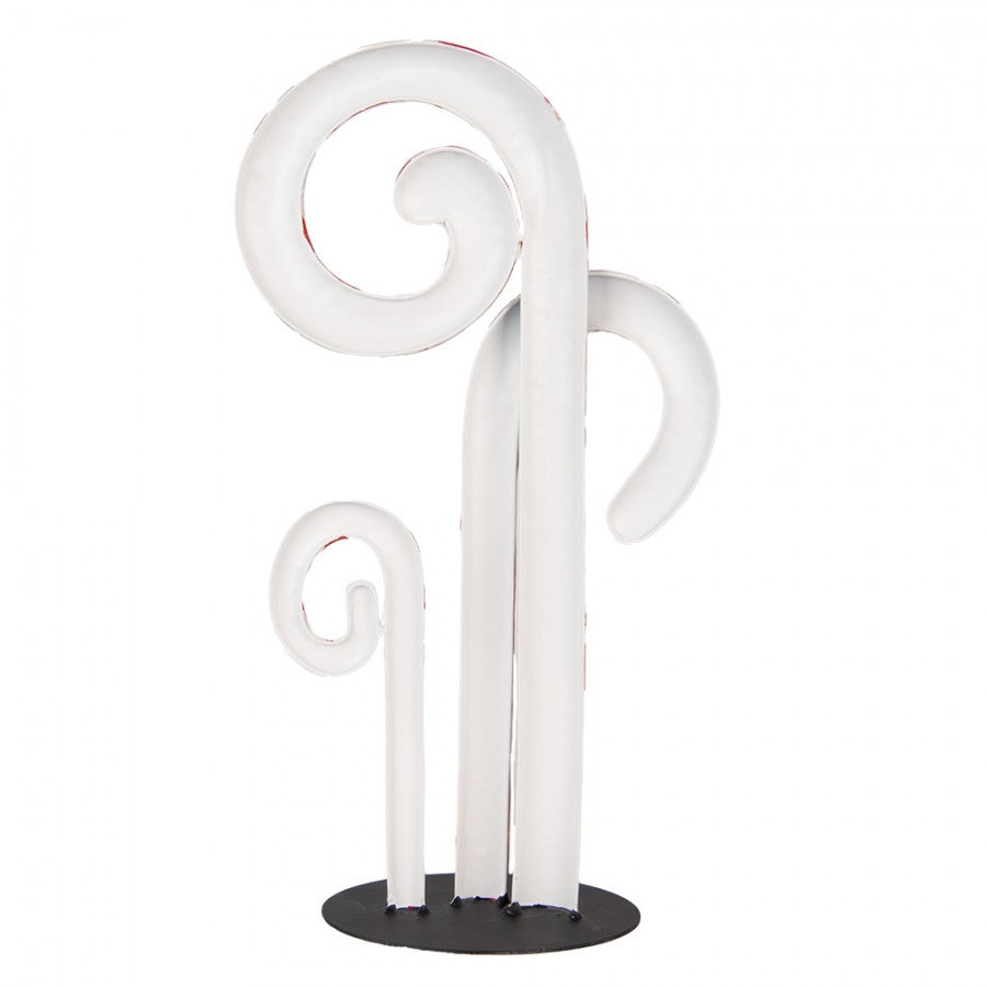Weihnachtsdekorationsfigur Zuckerstangen Trio Spiralen Metall Weiß Rot 24x11x46 cm von Clayre & Eef (6Y5864)