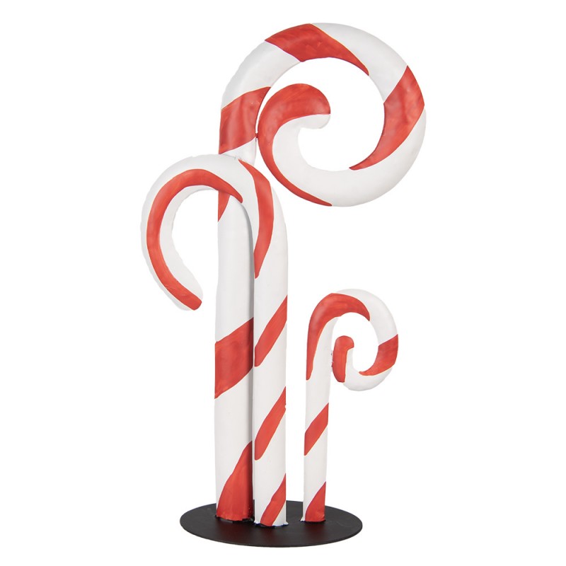 Weihnachtsdekorationsfigur Zuckerstangen Trio Spiralen Metall Weiß Rot 24x11x46 cm von Clayre & Eef (6Y5864)