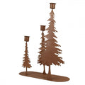 Edelrost-Kerzenständer Tannenwald 3-flammig Rostbraun 25x9x33 cm Metall von Clayre & Eef (6Y5936)