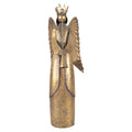 Metall-Dekorationsfigur Posaunenengel mit Krone Antikgold 20x16x52 cm von Clayre & Eef (6Y5945)