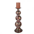 Vintage-Metall-Kerzenständer Schellen-Turm Kupferfarben Ø 16x44 cm für Stumpenkerzen von Clayre & Eef (6Y5988)