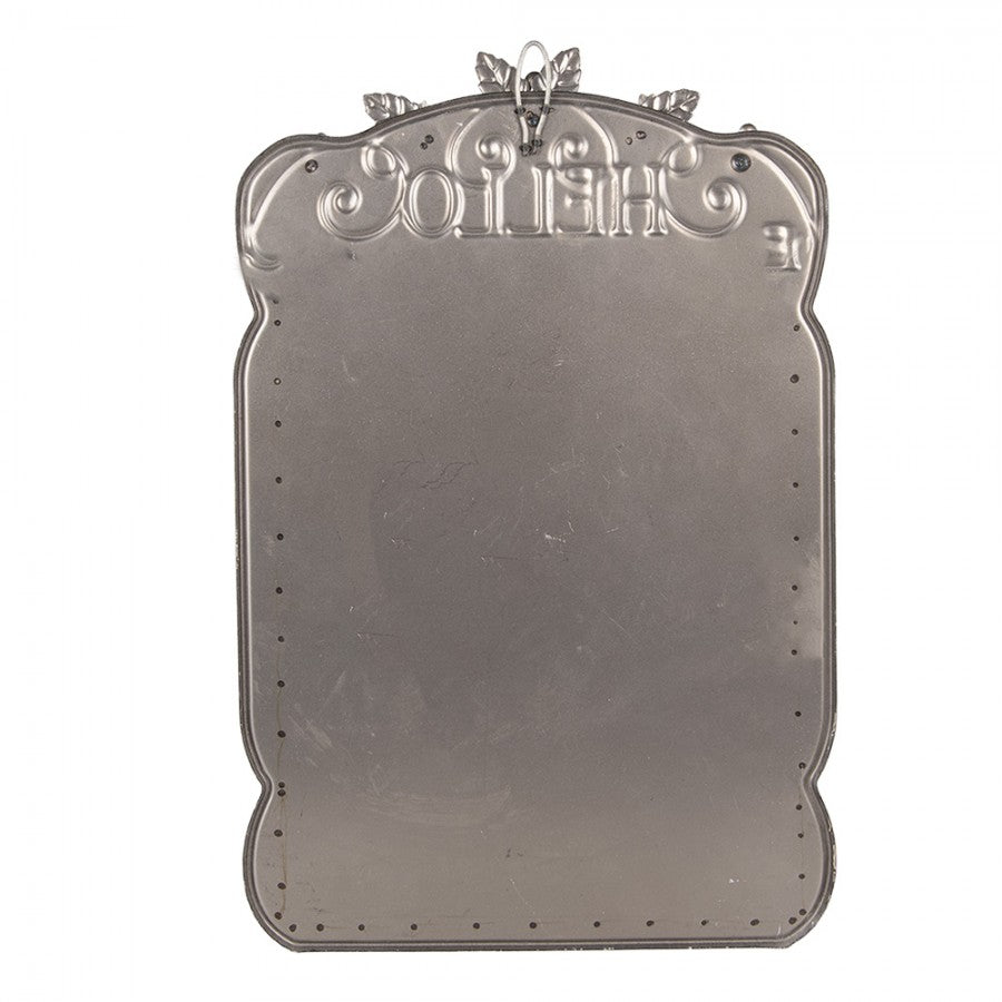 Landhaus-Wandbriefkasten HELLO POST mit 3D-Blüten Weiß-Grün Metall 27x10x42 cm von Clayre & Eef (6Y6000)