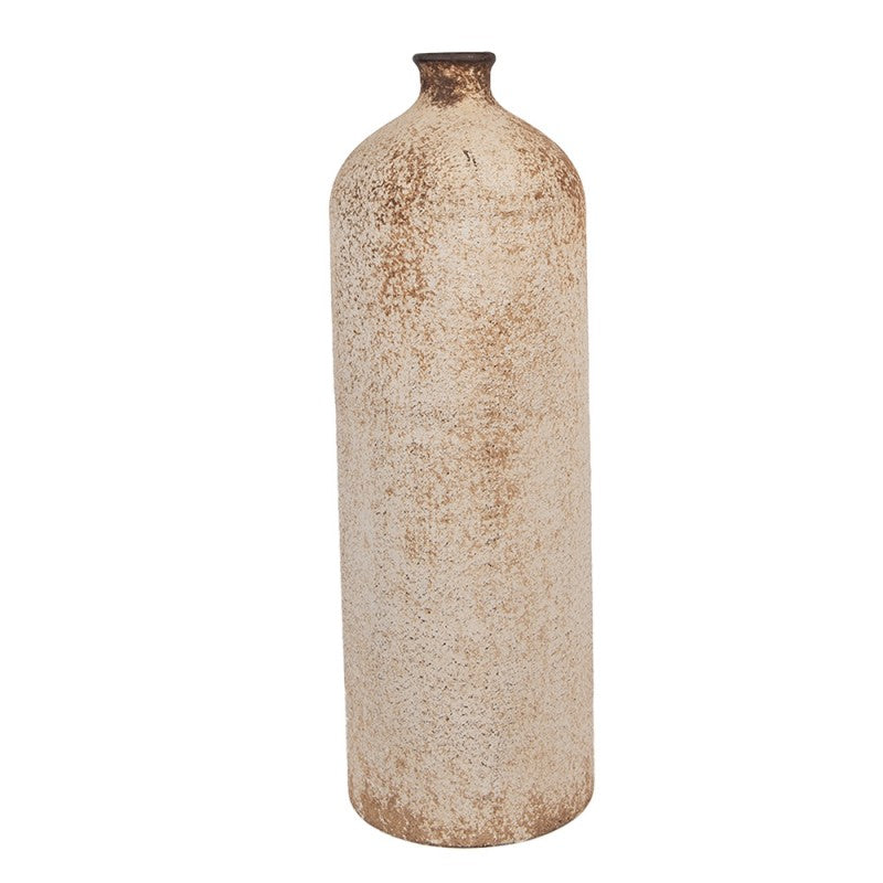 Wabi-Sabi-Bodenvase Sandsteinoptik Beige-Braun Metall Ø 14x42 cm von Clayre & Eef (6Y6001)