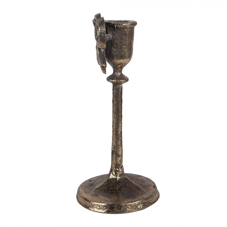 Metall-Kerzenständer Schleife Antikgold Ø 9x20 cm für Stabkerzen von Clayre & Eef (6Y6003)