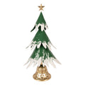 Deko-Weihnachtsbaum aus Metall verschneit mit Glockenfuß Grün Gold 26x20x50 cm von Clayre & Eef (6Y6013)
