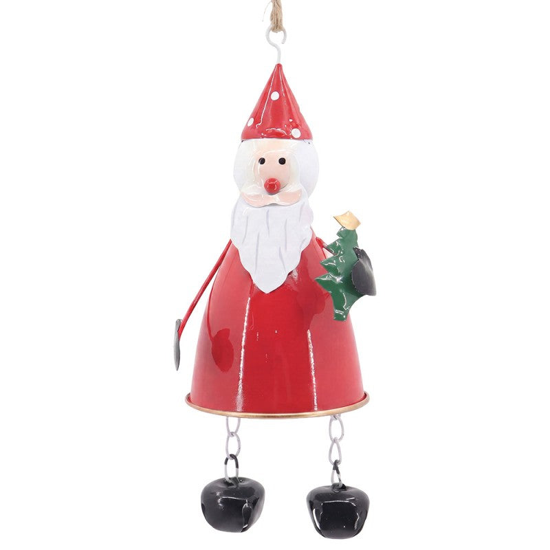 Clayre & Eef Dekohänger „Weihnachtsmann XXL“ aus Metall in Rot-Weiß, 11x11x29 cm (6Y6032)