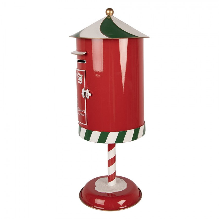 Nostalgischer Weihnachts-Standbriefkasten Santa’s Express Delivery Rot-Grün Metall Ø 24x58 cm von Clayre & Eef (6Y6061)