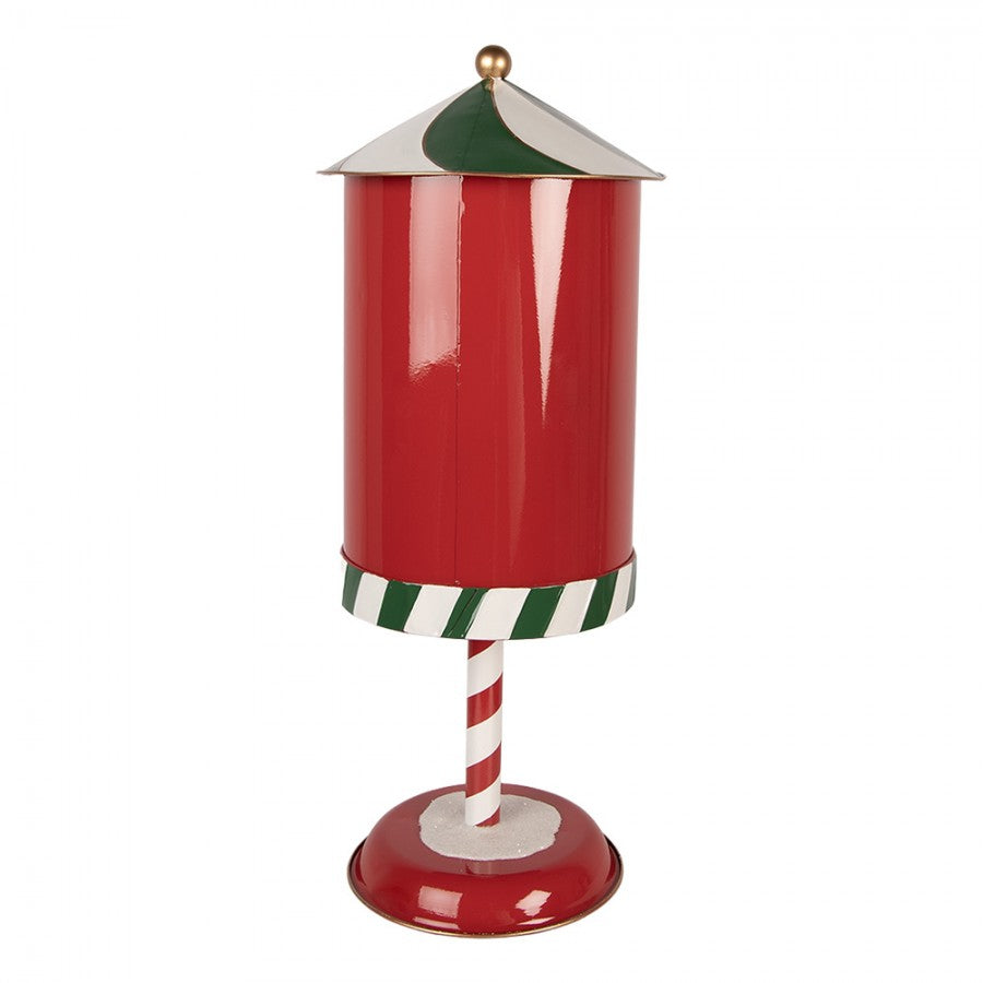 Nostalgischer Weihnachts-Standbriefkasten Santa’s Express Delivery Rot-Grün Metall Ø 24x58 cm von Clayre & Eef (6Y6061)
