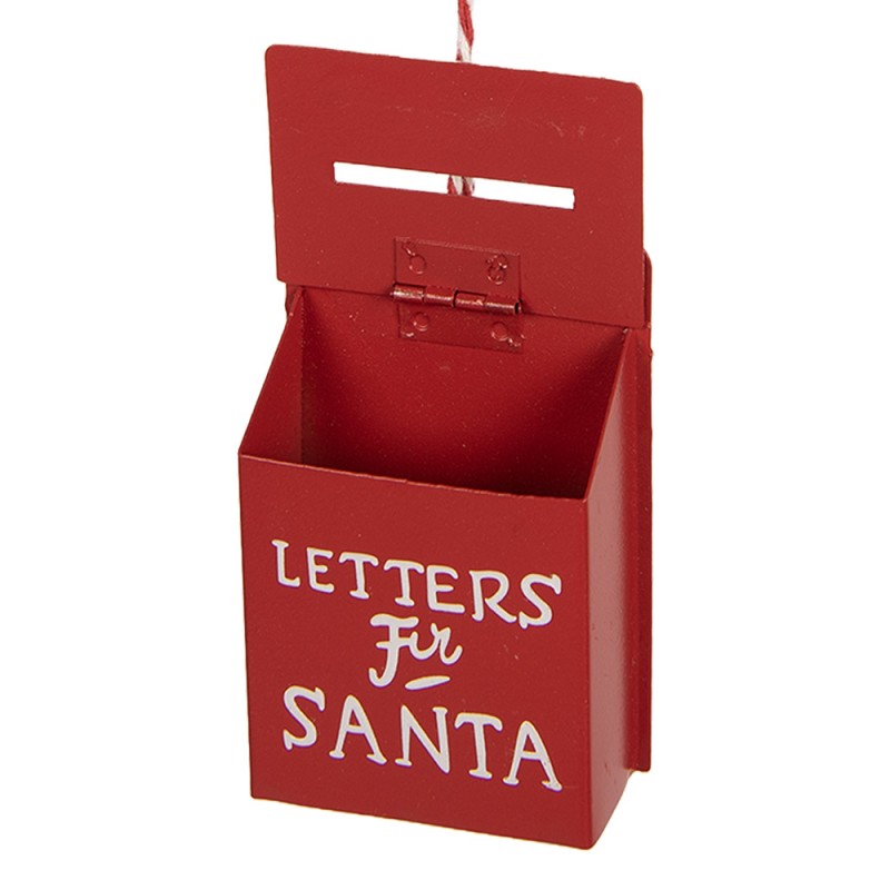 Nostalgischer Weihnachtsanhänger Briefkasten Letters for Santa Rot-Weiß Metall 5x3x8 cm von Clayre & Eef (6Y6062)