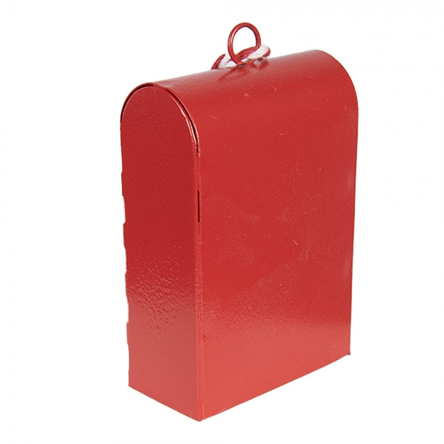Nostalgischer Weihnachtsanhänger Briefkasten Letters to Santa 25 Rot-Weiß Metall 5x3x8 cm von Clayre & Eef (6Y6063)