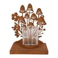 Clayre & Eef Teelichthalter Waldpilze Wiesenblumen Kulisse Metall Rost Glaseinsatz 12x12x15 cm (6Y6100)