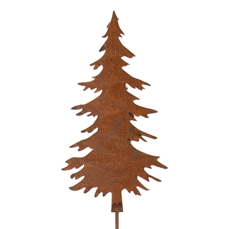 Edelrost-Gartenstecker Weihnachtsbaum / Tannenbaum Braun Metall Groß 11x1x52 cm von Clayre & Eef (6Y6116)