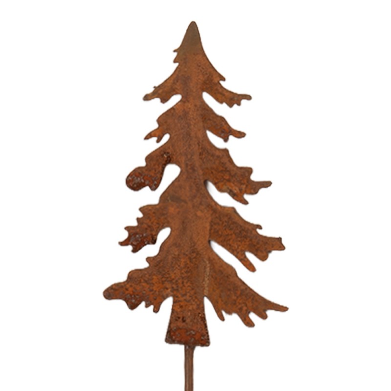 Edelrost-Gartenstecker Weihnachtsbaum / Tannenbaum Braun Metall 6x1x34 cm von Clayre & Eef (6Y6117)