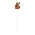 Halloween Gartenstecker Kürbis mit Blatt Edelrost Braun 7x1x40 cm von Clayre & Eef (6Y6119)