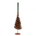 Edelrost-Kerzenständer Weihnachtsbaum geschuppt Rostbraun Ø 18x38 cm Metall von Clayre & Eef (6Y6128)